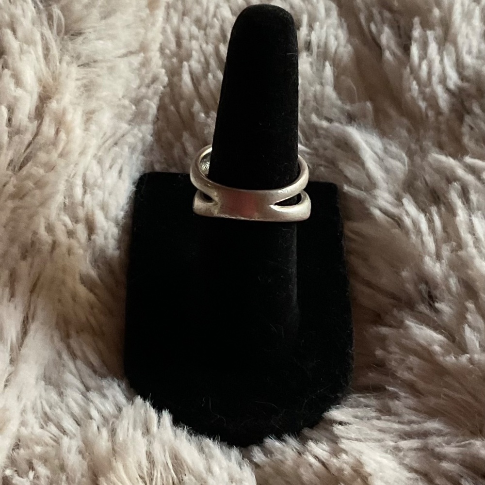 Solid Sterling Double Band Ring - Sz 6 - image 2